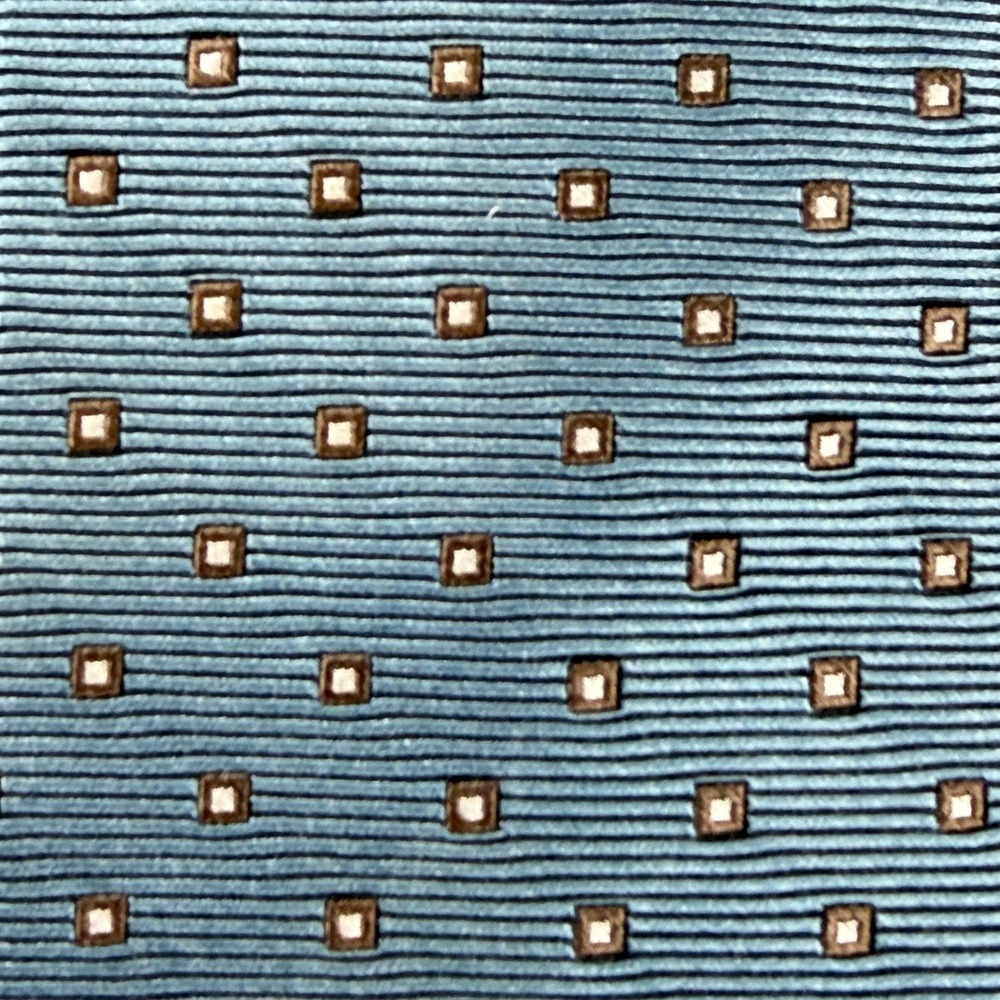 Vintage Robert Talbott Best of Class Silk Tie Blue Geometric Pattern USA 57x3.25